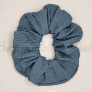 Blue Knit Scrunchie