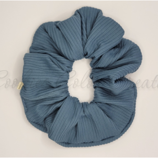 Blue Knit Scrunchie