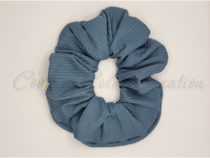 Blue Knit Scrunchie